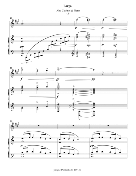 Dvořák: Largo from the New World Symphony for Alto Clarinet & Piano image number null