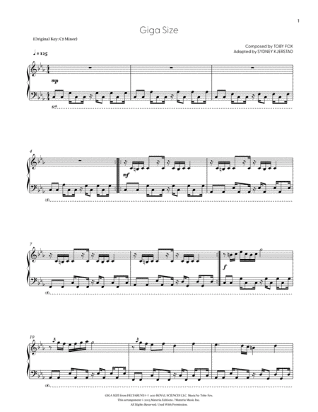 Giga Size (DELTARUNE Chapter 2 - Piano Sheet Music)