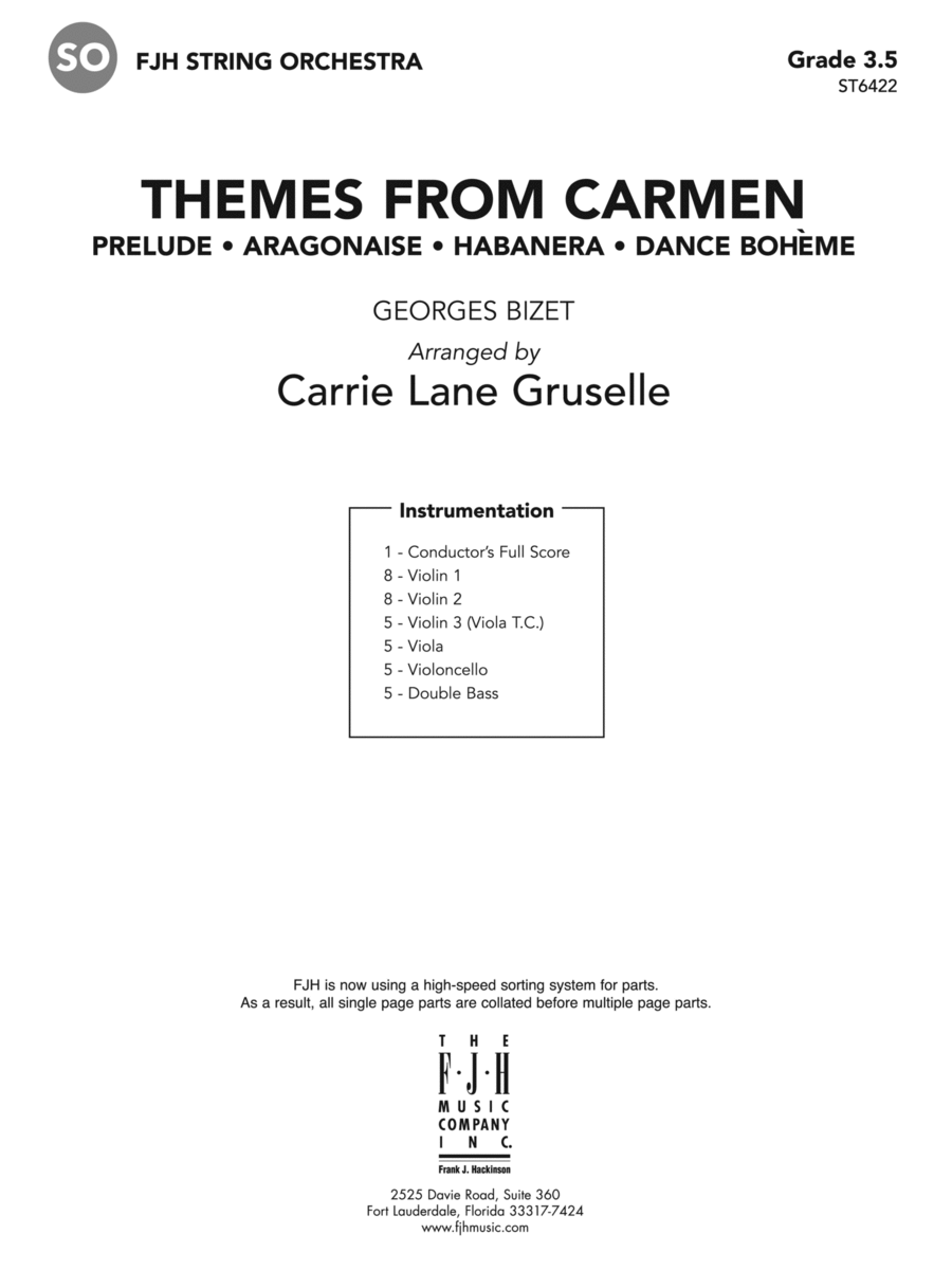 Themes from Carmen: Score
