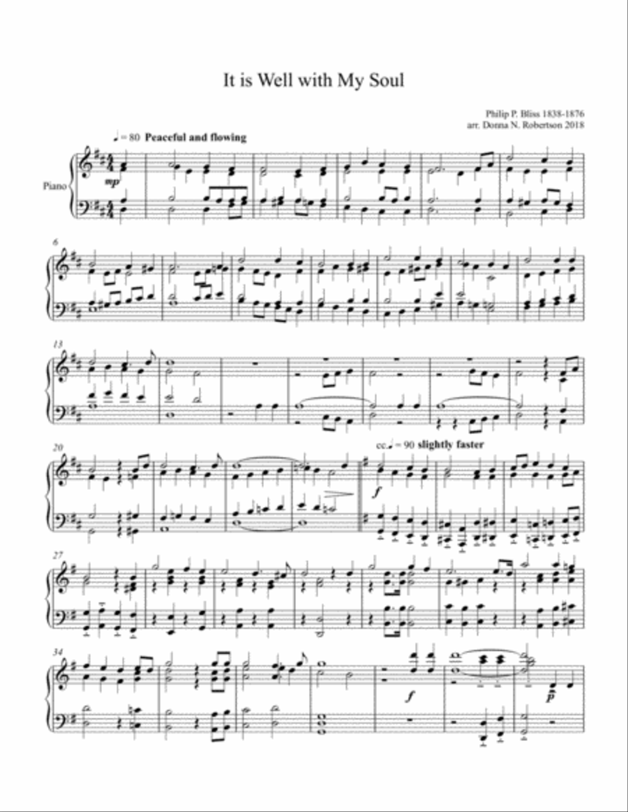 It is Well with My Soul Piano Solo scores gallery preview page 1