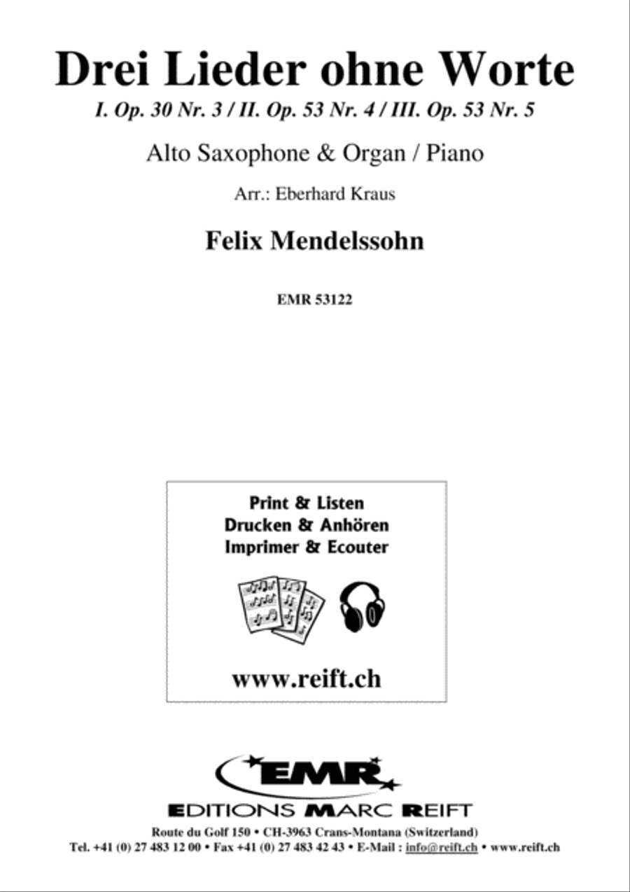 Drei Lieder ohne Worte Drei Lieder ohne Worte Alto Saxophone scores gallery preview page 2