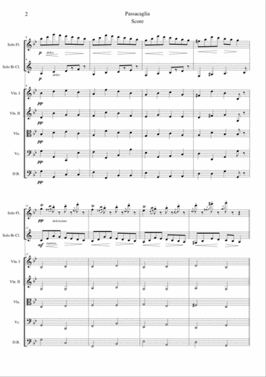 Passacaglia Clarinet Solo scores gallery preview page 2