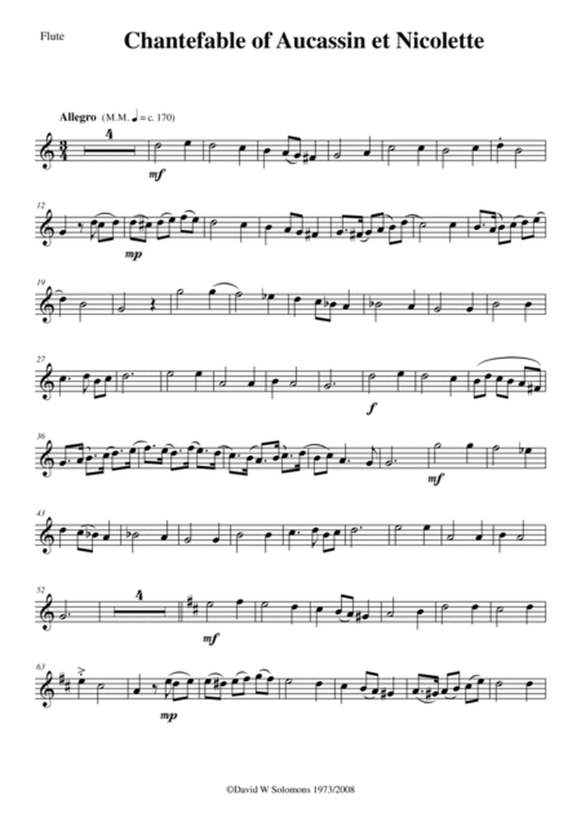 Chantefable of Aucassin and Nicolette - for flute and guitar image number null