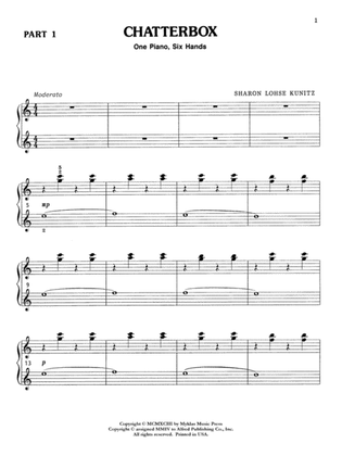 Book cover for Chatterbox - Piano Trio (1 Piano, 6 Hands)