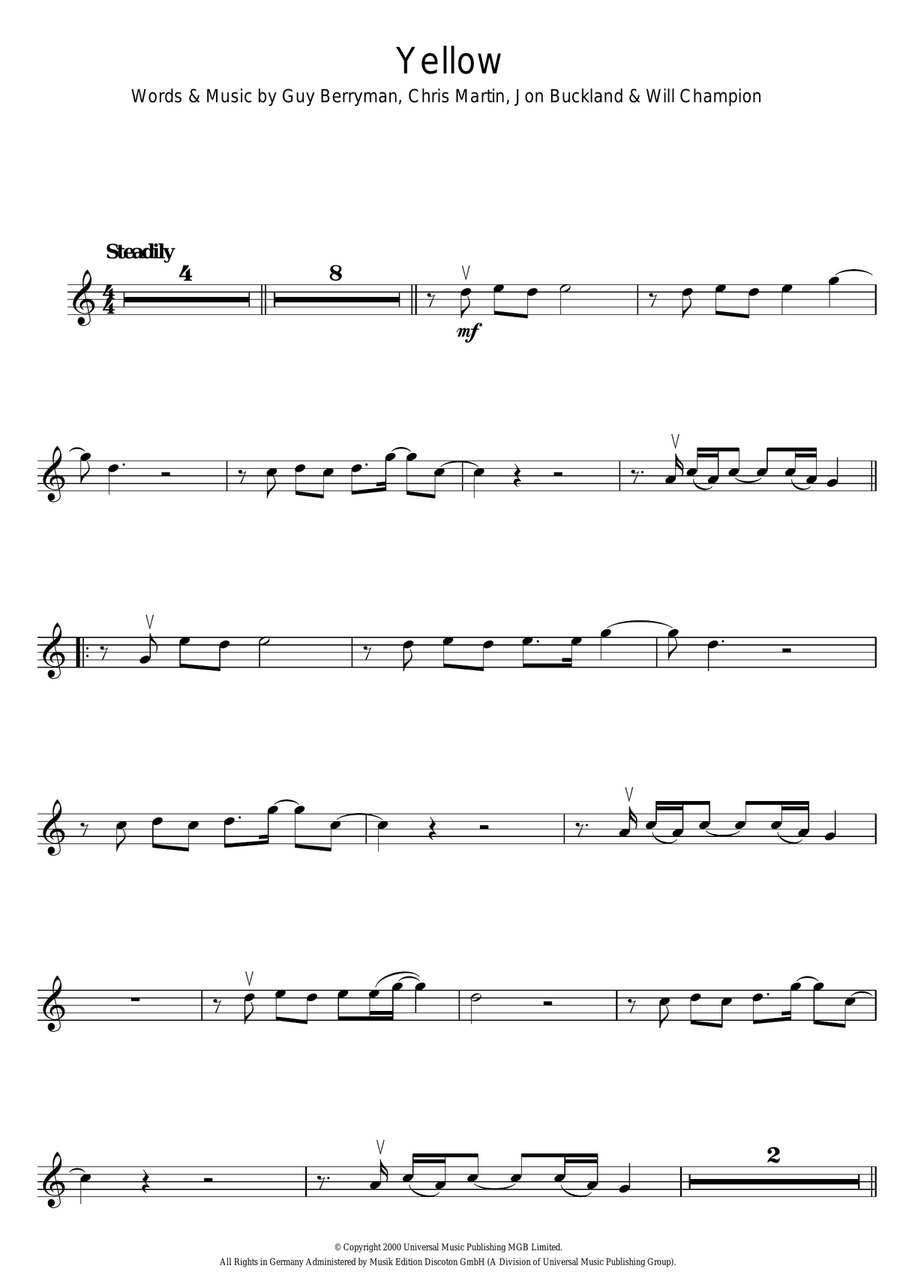 Yellow Violin Solo scores gallery preview page 1