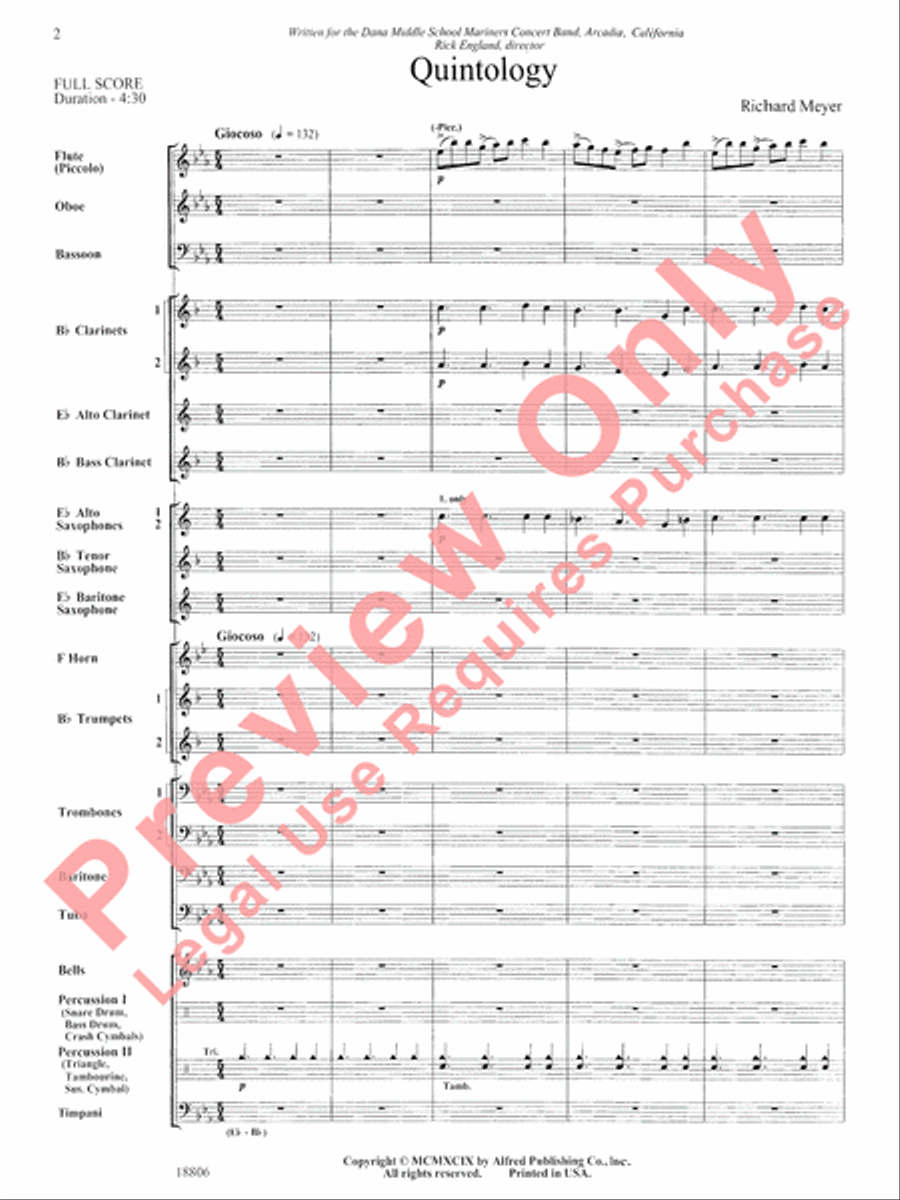 Quintology Concert Band scores gallery preview page 3