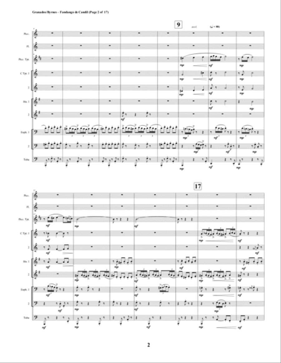 El Fandango de Candil (Fandango by Candlelight) for Brass Octet + Flute, Piccolo Chamber Orchestra scores gallery preview page 2
