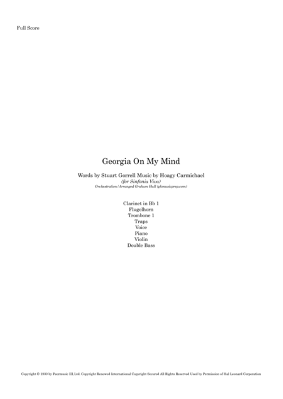 Georgia On My Mind Georgia On My Mind Large Ensemble scores gallery preview page 1