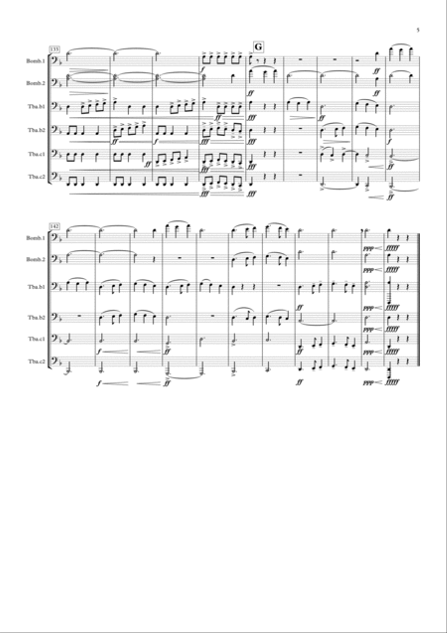 Land of Dragons / Land of Tubas Large Ensemble scores gallery preview page 5