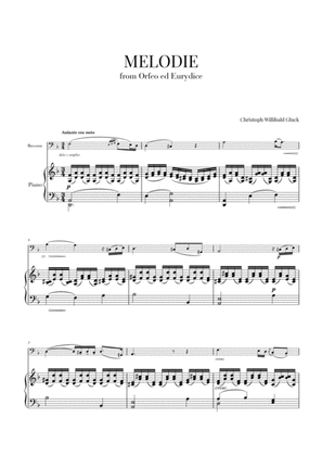 Book cover for Gluck - Melodie (for Bassoon and Piano)