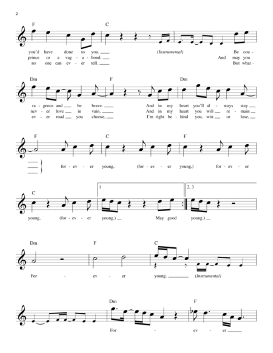 Forever Young Forever Young Piano scores gallery preview page 2