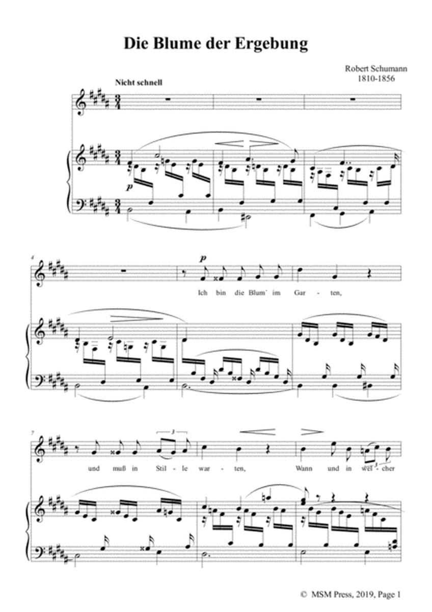 Schumann-Die Blume der Ergebung,Op.83 No.2,in B Major,for Voice&Piano
