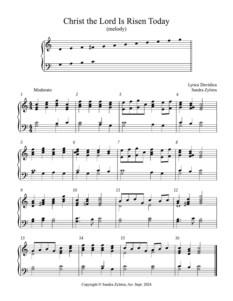 Christ the Lord Is Risen Today (2 octave handbells) 2-Octaves scores gallery preview page 1