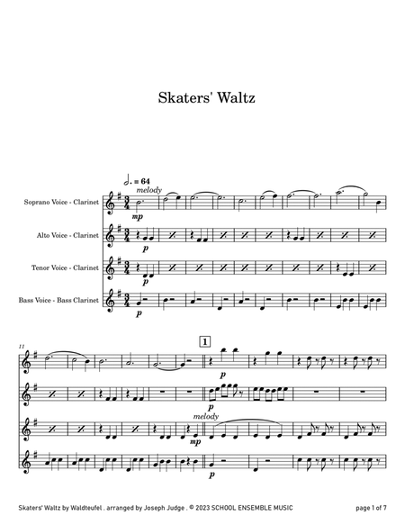 Skaters Waltz by Waldteufel for Clarinet Quartet in Schools image number null