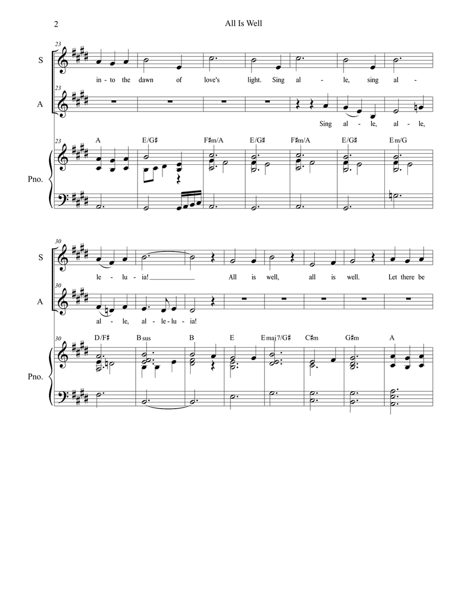 All Is Well Alto Voice scores gallery preview page 2