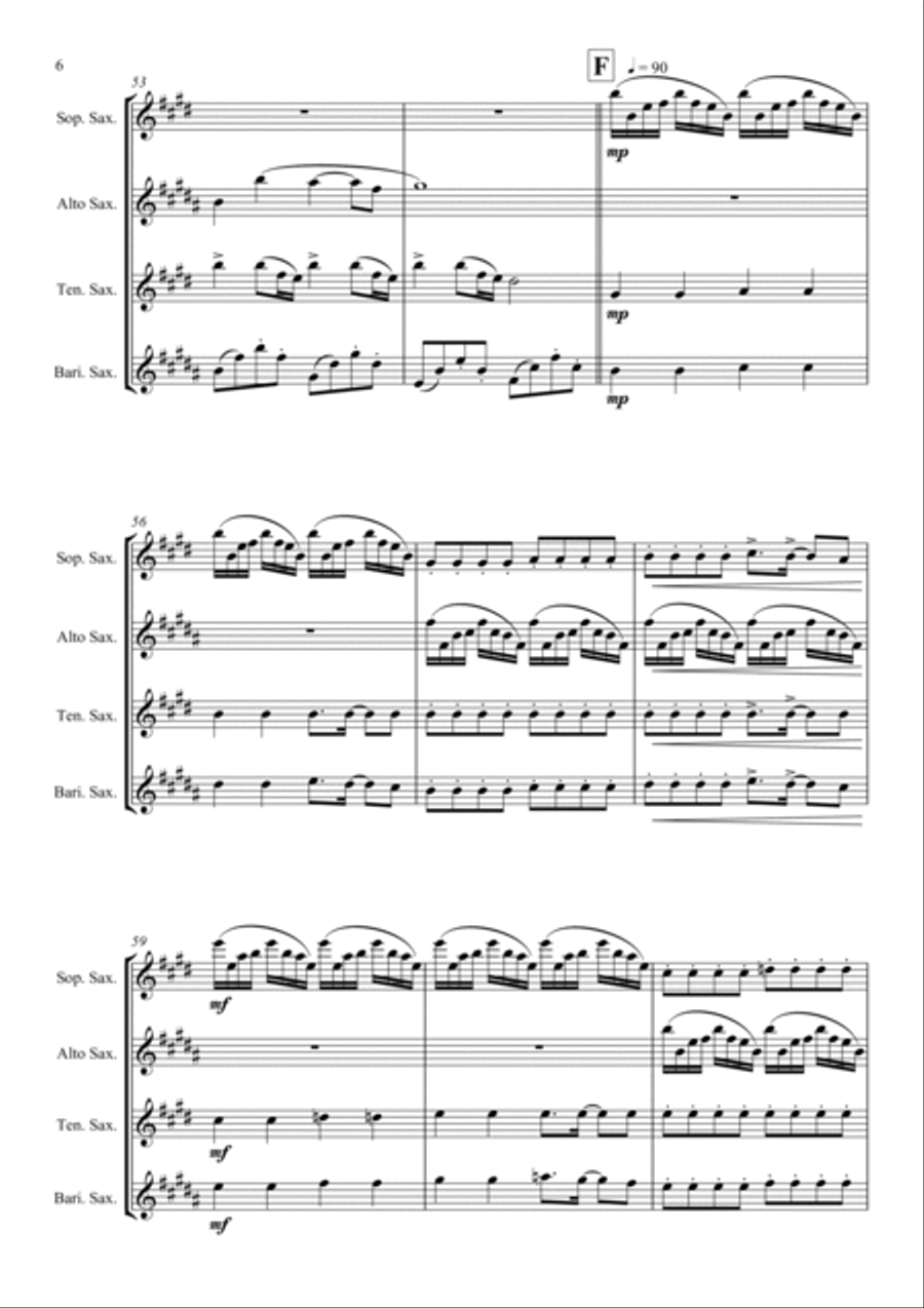 Summer Saxophone Quartet scores gallery preview page 6