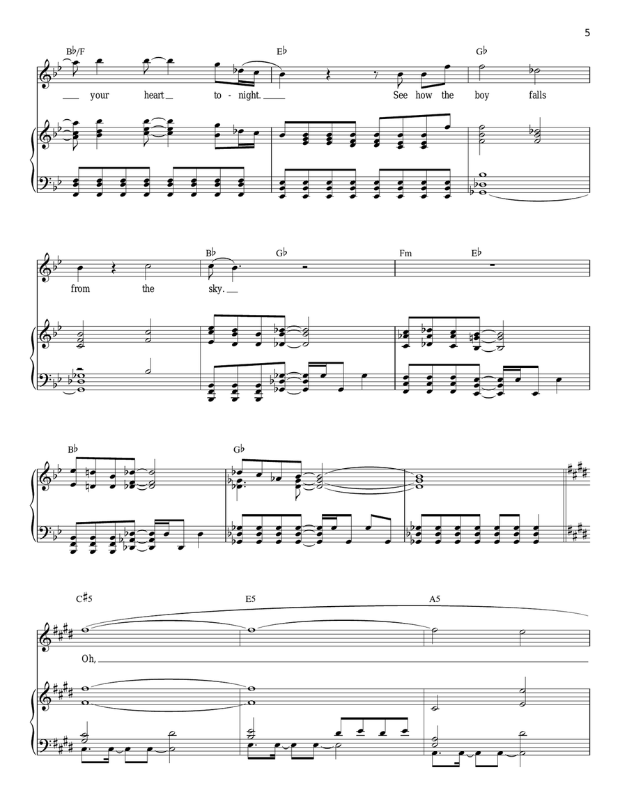 Boy Falls From The Sky Boy Falls From The Sky Piano, Vocal scores gallery preview page 5