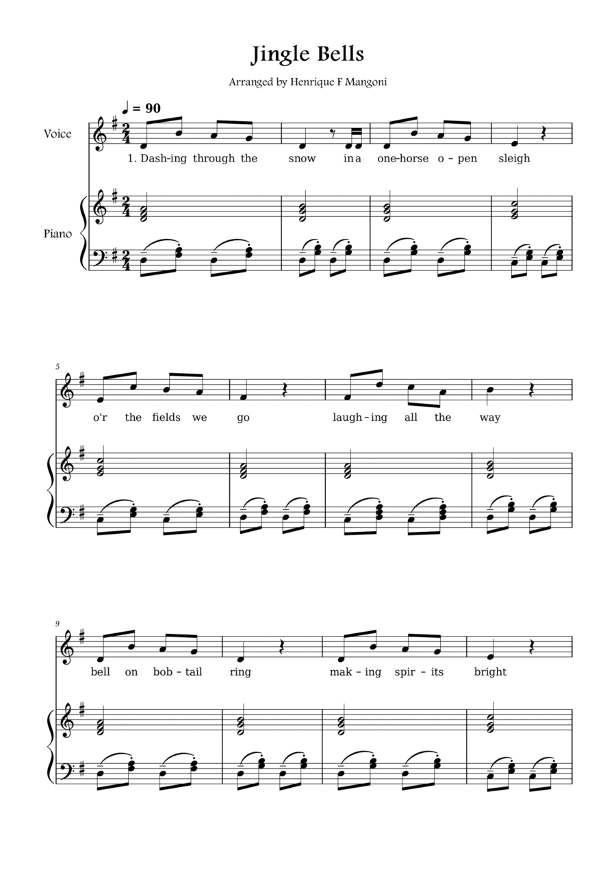 Jingle Bells Voice scores gallery preview page 1