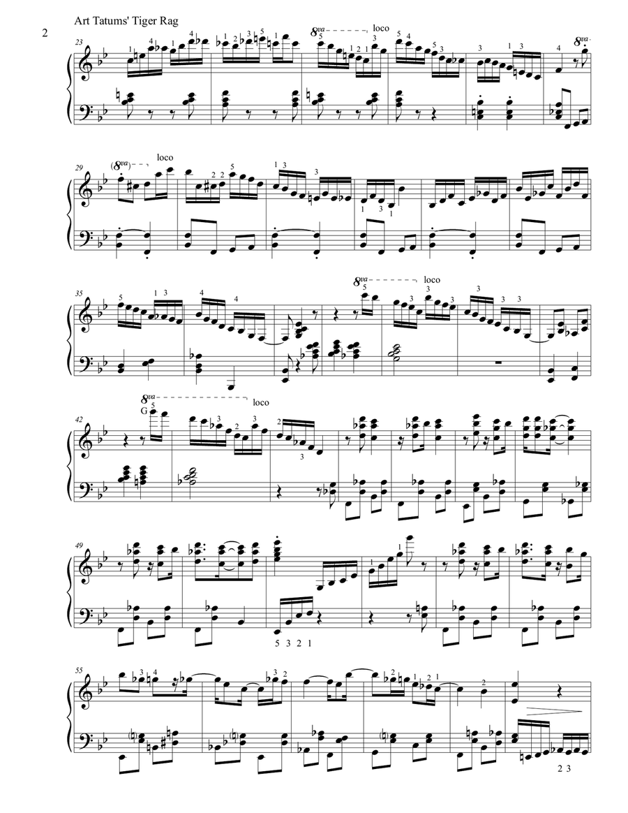 Tiger Rag, ala' Art Tatum, for Normal Humans Piano Solo scores gallery preview page 3