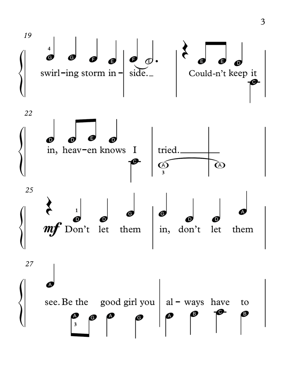 Let It Go (from Frozen) Piano, Vocal scores gallery preview page 3
