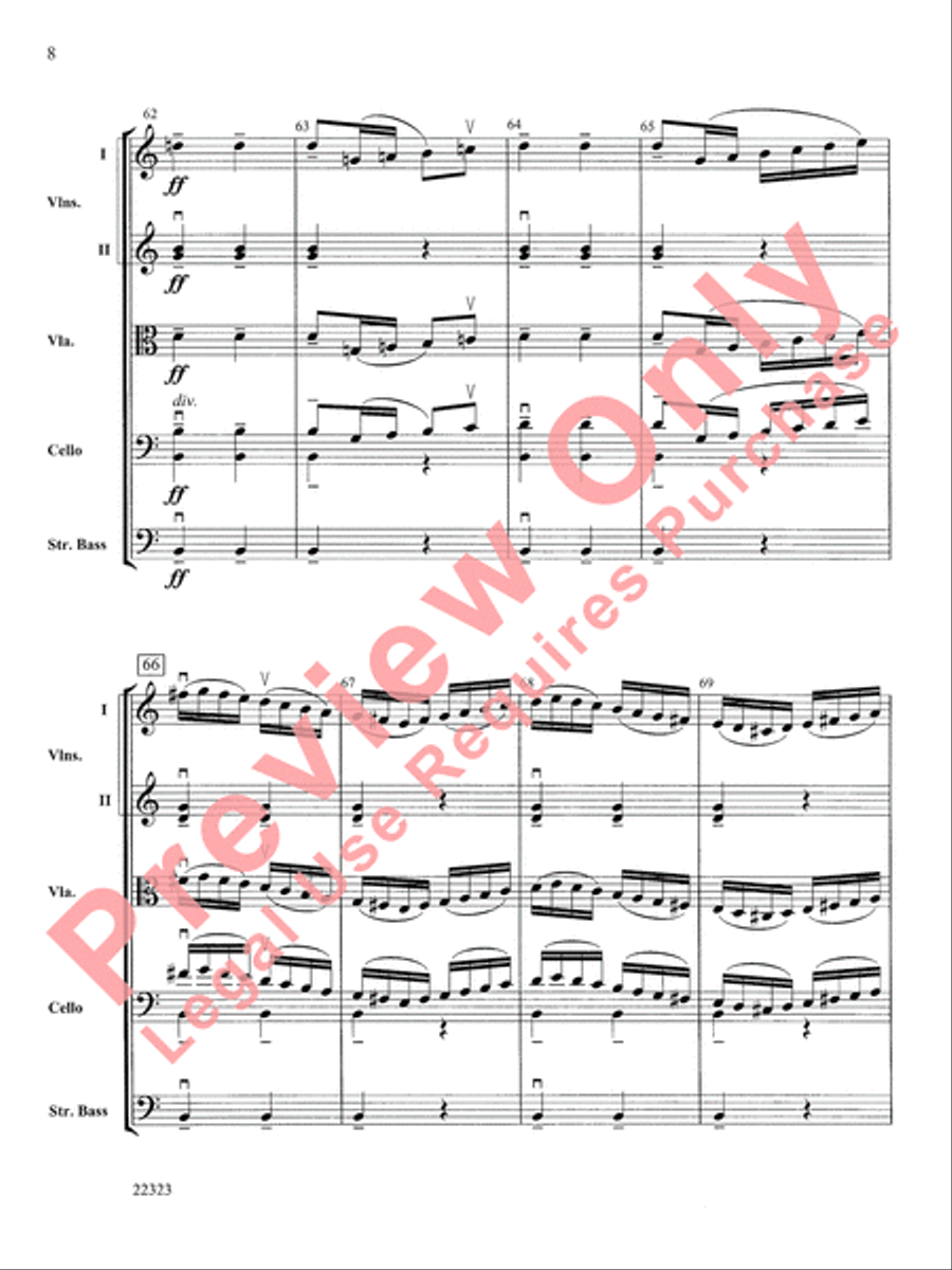 Andantino (from Symphony No. 4) String Orchestra scores gallery preview page 9