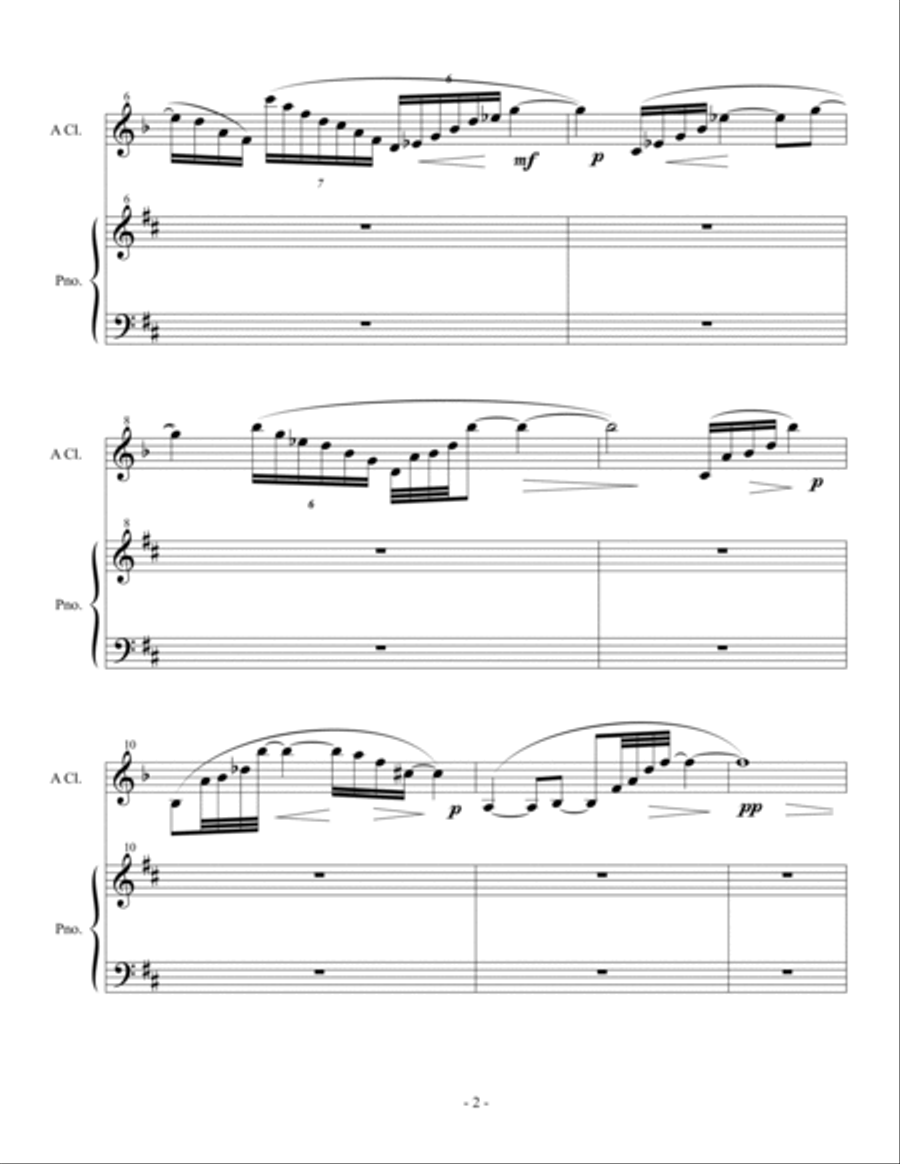 Sonata for Clarinet and Piano Clarinet Solo scores gallery preview page 3