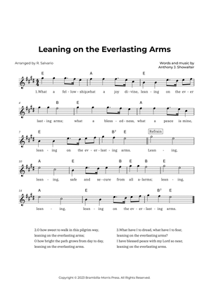 Book cover for Leaning on the Everlasting Arms (Key of E Major)