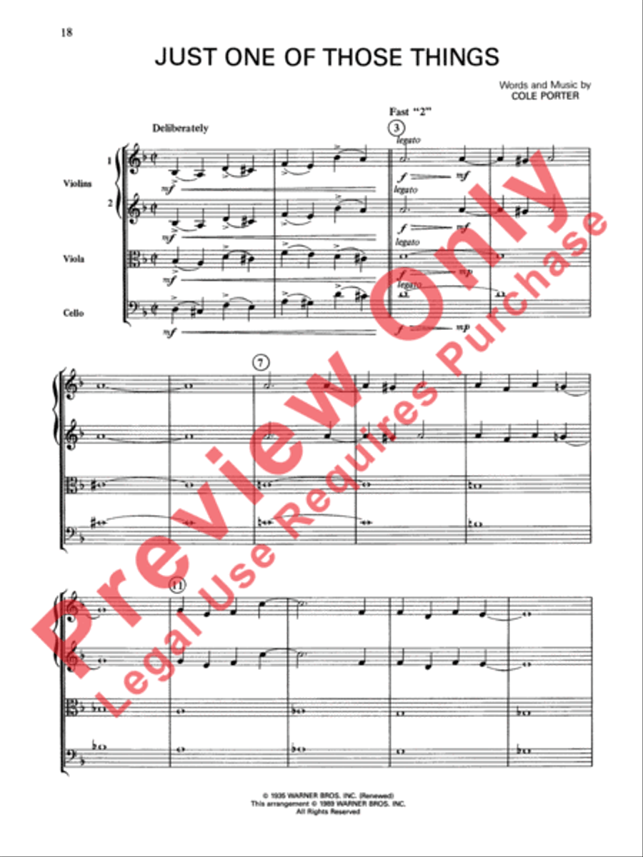 Cole Porter (Classic String Quartets) String Quartet scores gallery preview page 19