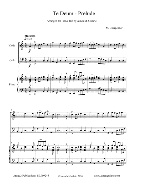 Charpentier: Te Deum Prelude for Piano Trio image number null