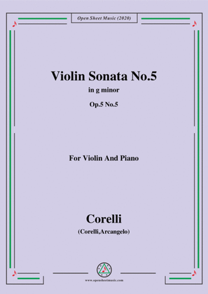 Corelli-Violin Sonata No.5 in g minor,Op.5 No.5,for Vioin&Piano