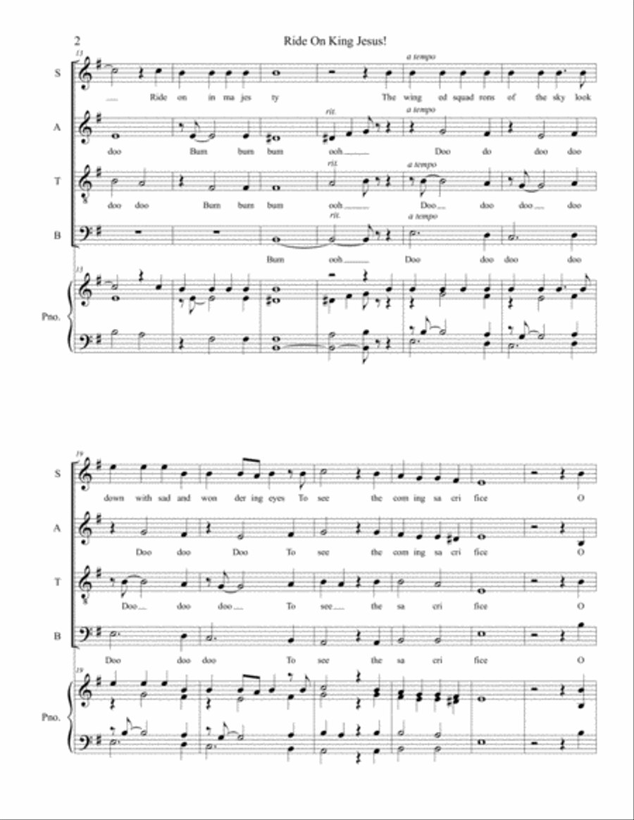 Ride On, King Jesus Ride On, King Jesus 4-Part scores gallery preview page 2
