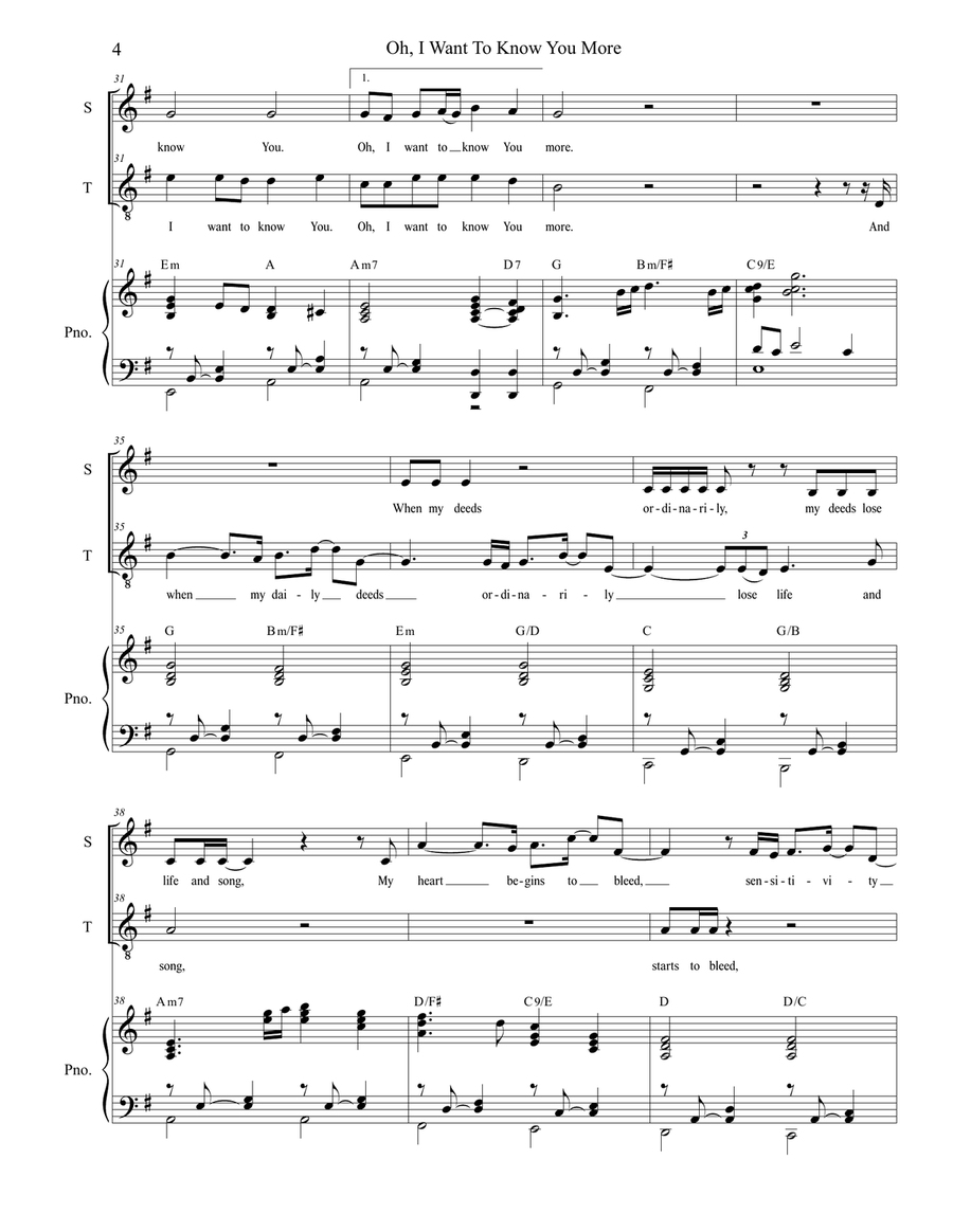 Oh, I Want To Know You More Choir scores gallery preview page 4