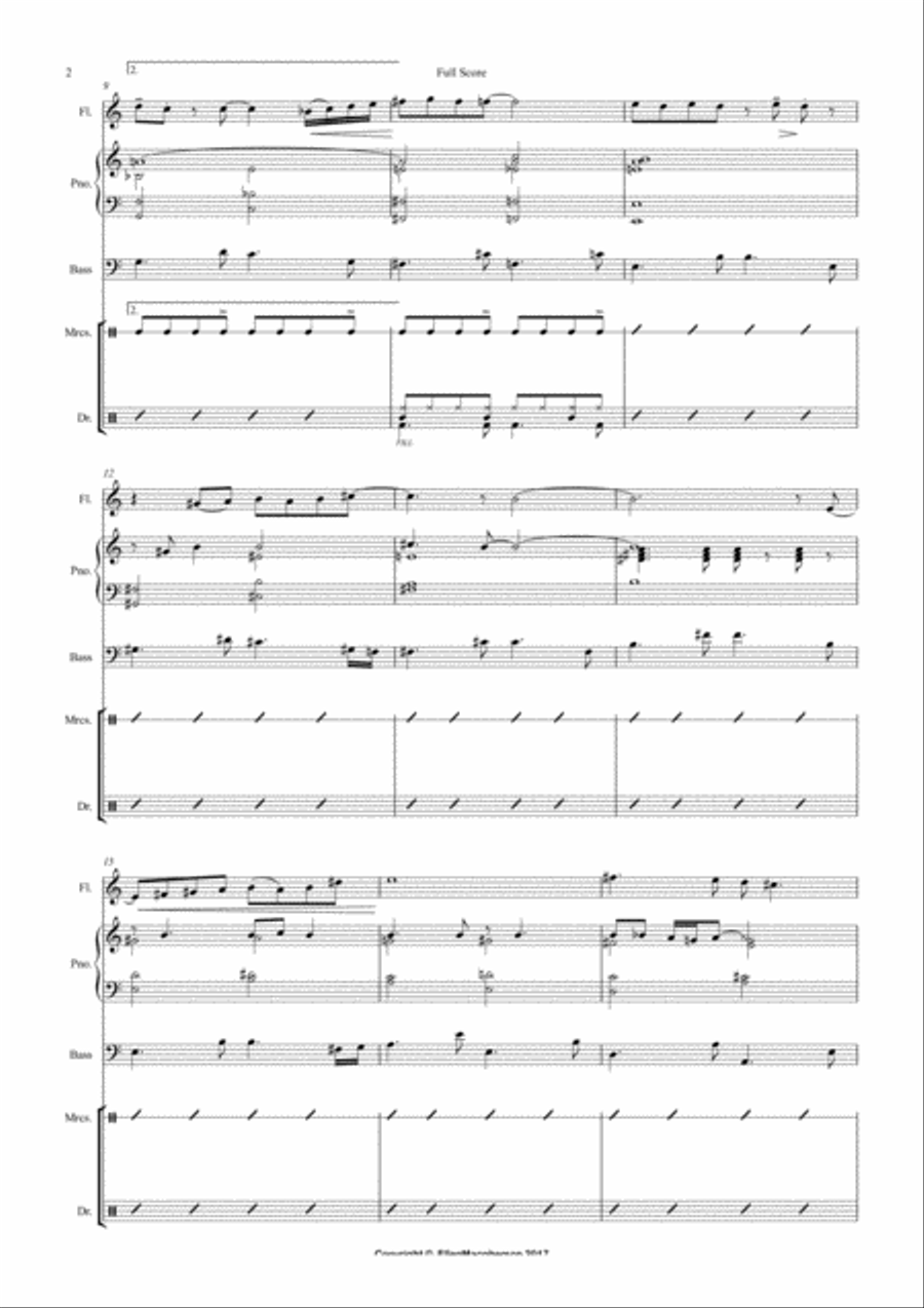 TAUSI (Bossa Nova) - Flute and Piano Flute Solo scores gallery preview page 3