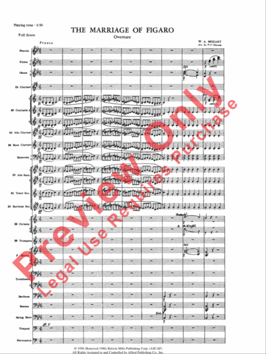 Marriage of Figaro Overture Concert Band scores gallery preview page 4