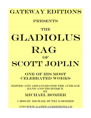 Gladiolus Rag of Scott Joplin for Piano Solo