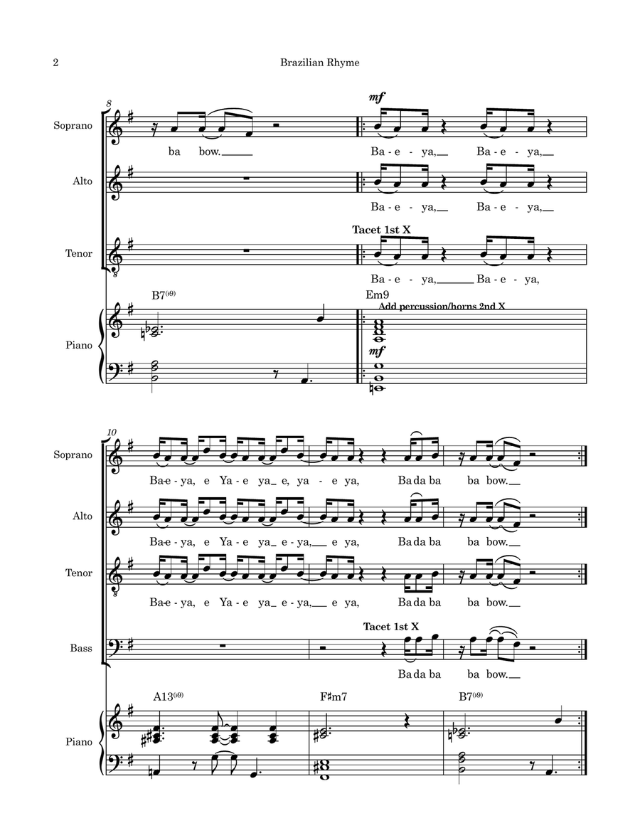 Brazilian Rhyme 4-Part scores gallery preview page 4