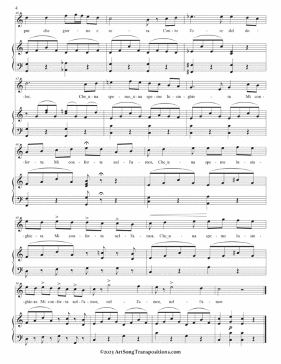 BELLINI: Vaga luna, che inargenti (transposed to C major, B major, and B-flat major) Voice scores gallery preview page 5