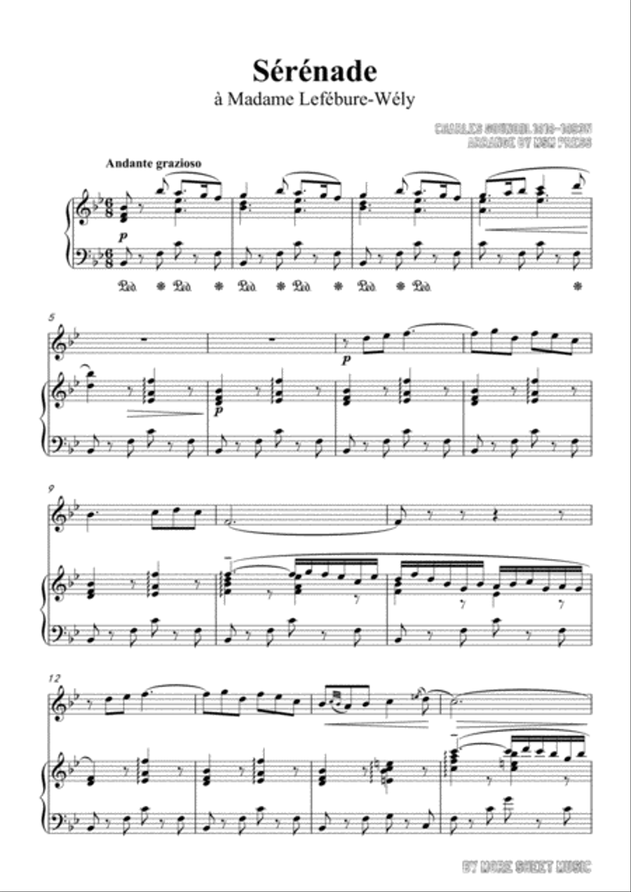 Gounod-Sérénade,for Flute and Piano Flute Solo scores gallery preview page 3