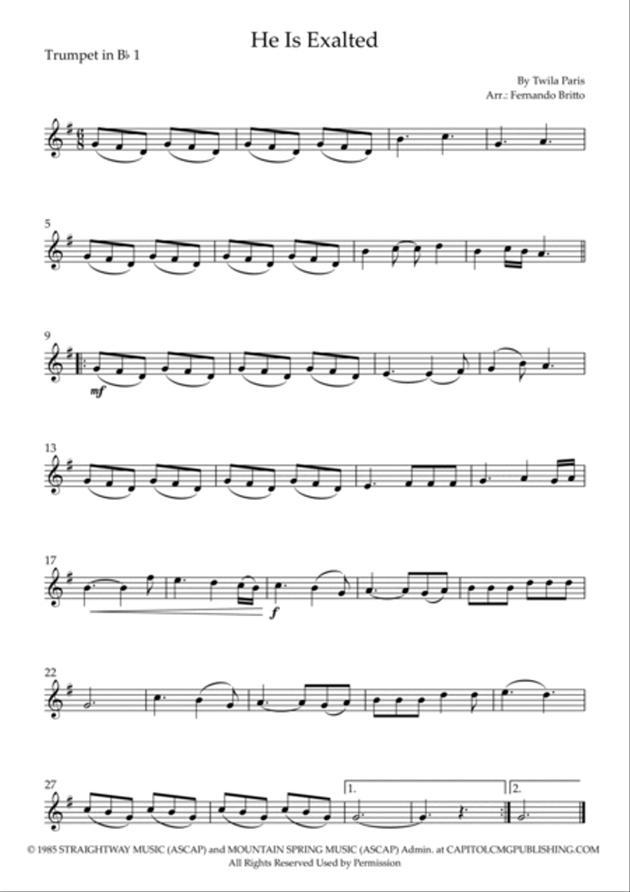 He Is Exalted He Is Exalted Brass Ensemble scores gallery preview page 3