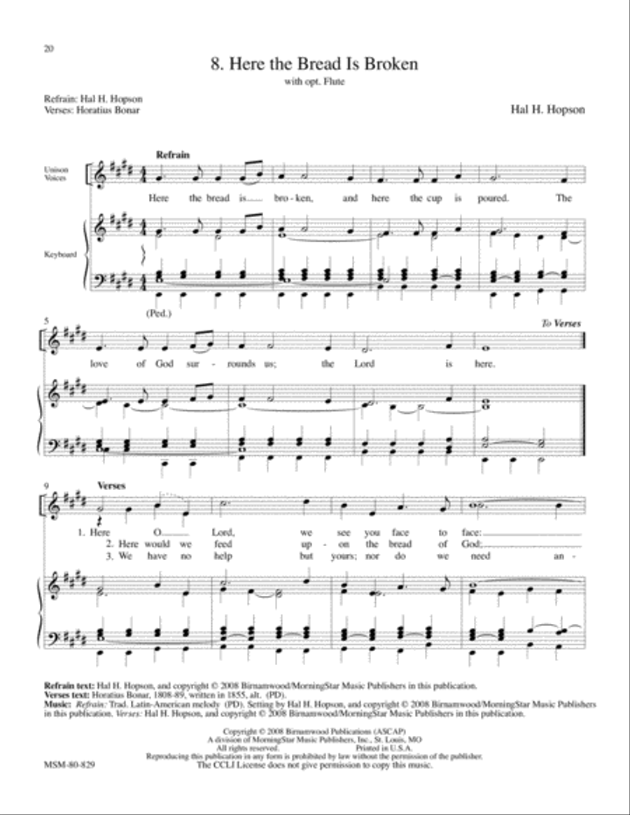 Here the Bread Is Broken 4-Part scores gallery preview page 1
