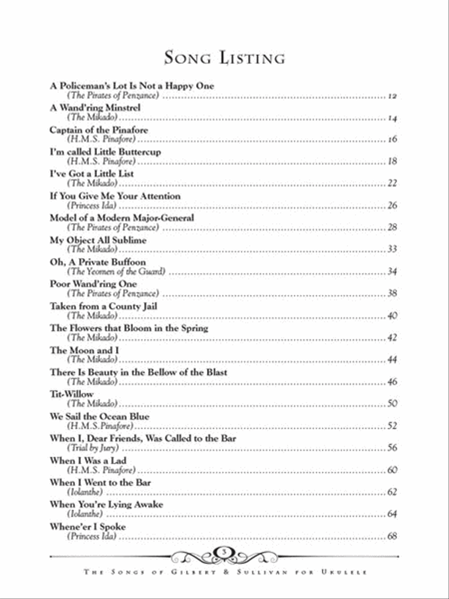 The Songs of Gilbert & Sullivan for Ukulele Ukulele scores gallery preview page 2