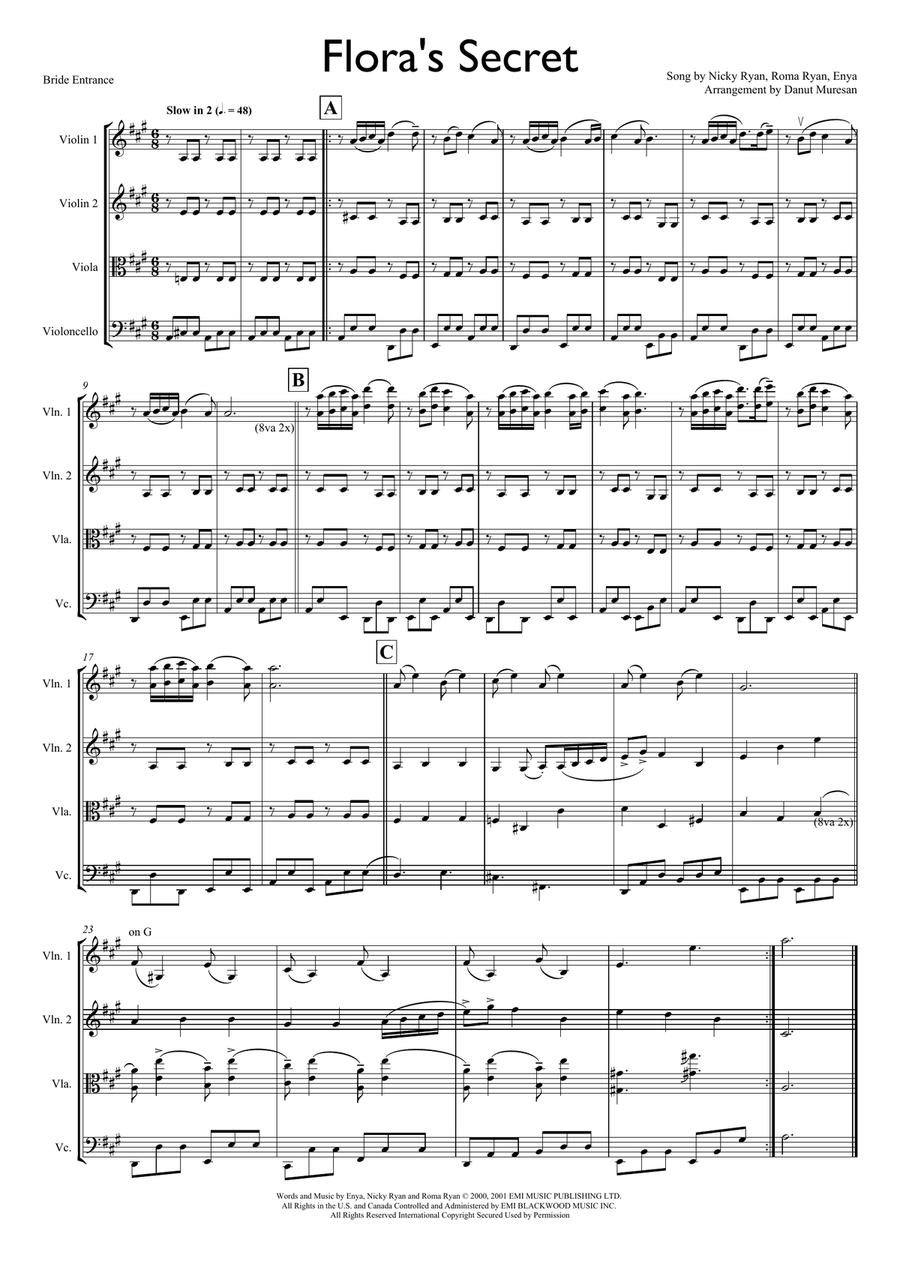 Flora's Secret String Quartet scores gallery preview page 1