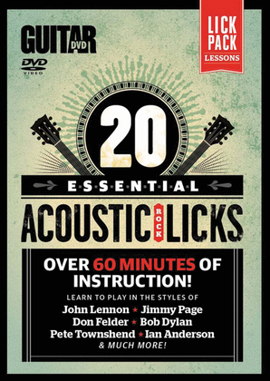 Book cover for Guitar World -- 20 Essential Acoustic Rock Licks