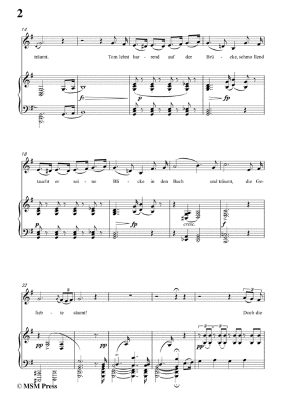 Schubert-Wiederschein,in G Major,for Voice&Piano Voice scores gallery preview page 4