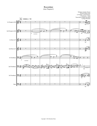 Recordare (from "Requiem") (F) (Brass Octet - 2 Trp, 2 Hrn, 3 Trb, 1 Tuba)