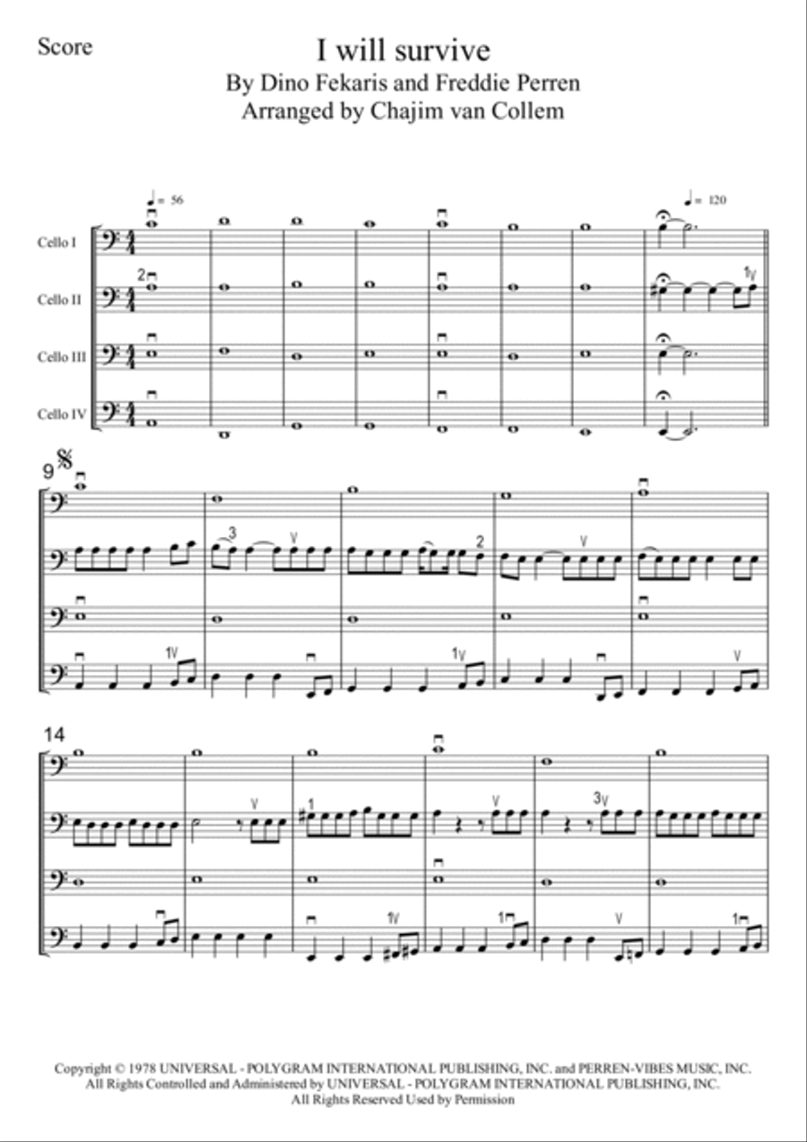 I Will Survive String Quartet scores gallery preview page 2