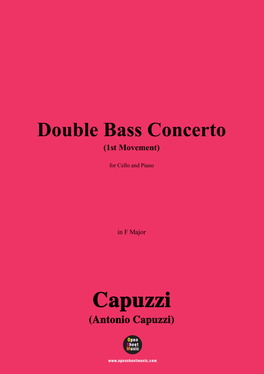 Capuzzi-Double Bass Concerto(1st Movement),in F Major,for Cello and Piano Double Bass scores gallery preview page 1