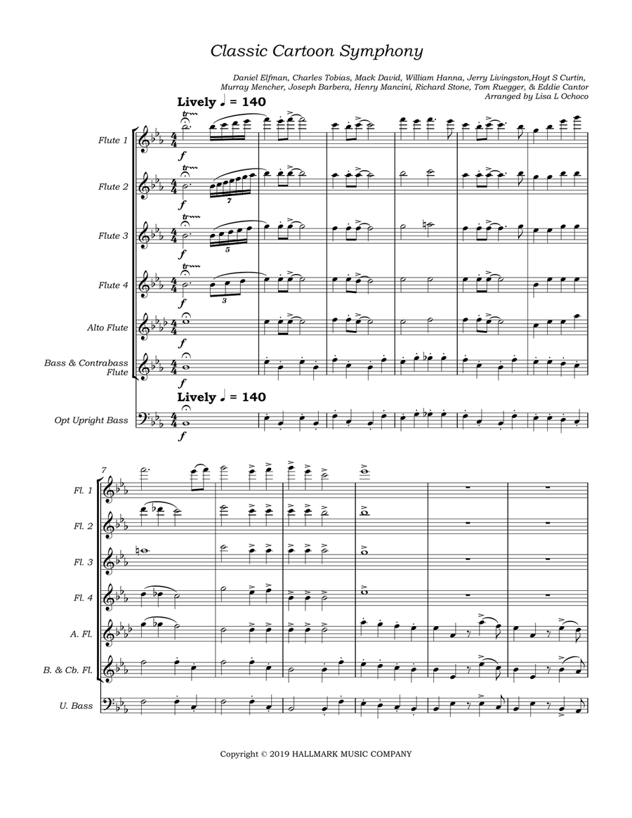 Classic Cartoon Symphony Flute Choir scores gallery preview page 5
