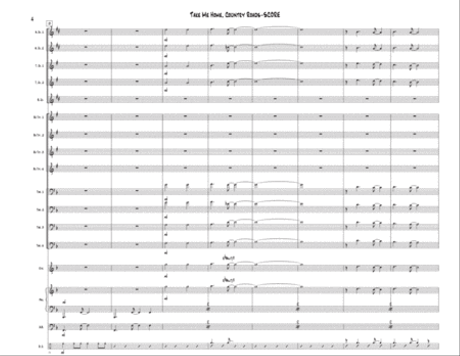 Take Me Home, Country Roads Jazz Ensemble scores gallery preview page 4