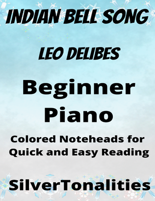 Indian Bell Song Beginner Piano Sheet Music with Colored Notation